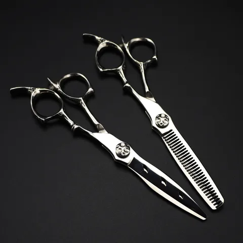 Японские высококлассные ножницы 440c 6 дюймов с логотипом на заказ, ножницы для стрижки волос, парикмахерские ножницы для стрижки, филировки, парикмахерские ножницы