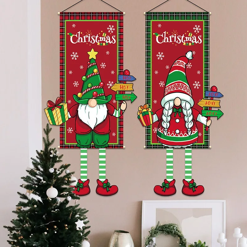 

2023 New Christmas Hanging Cloth Poster Party Decoration Supplies Props Creative Cartoon Printing Background Fabric