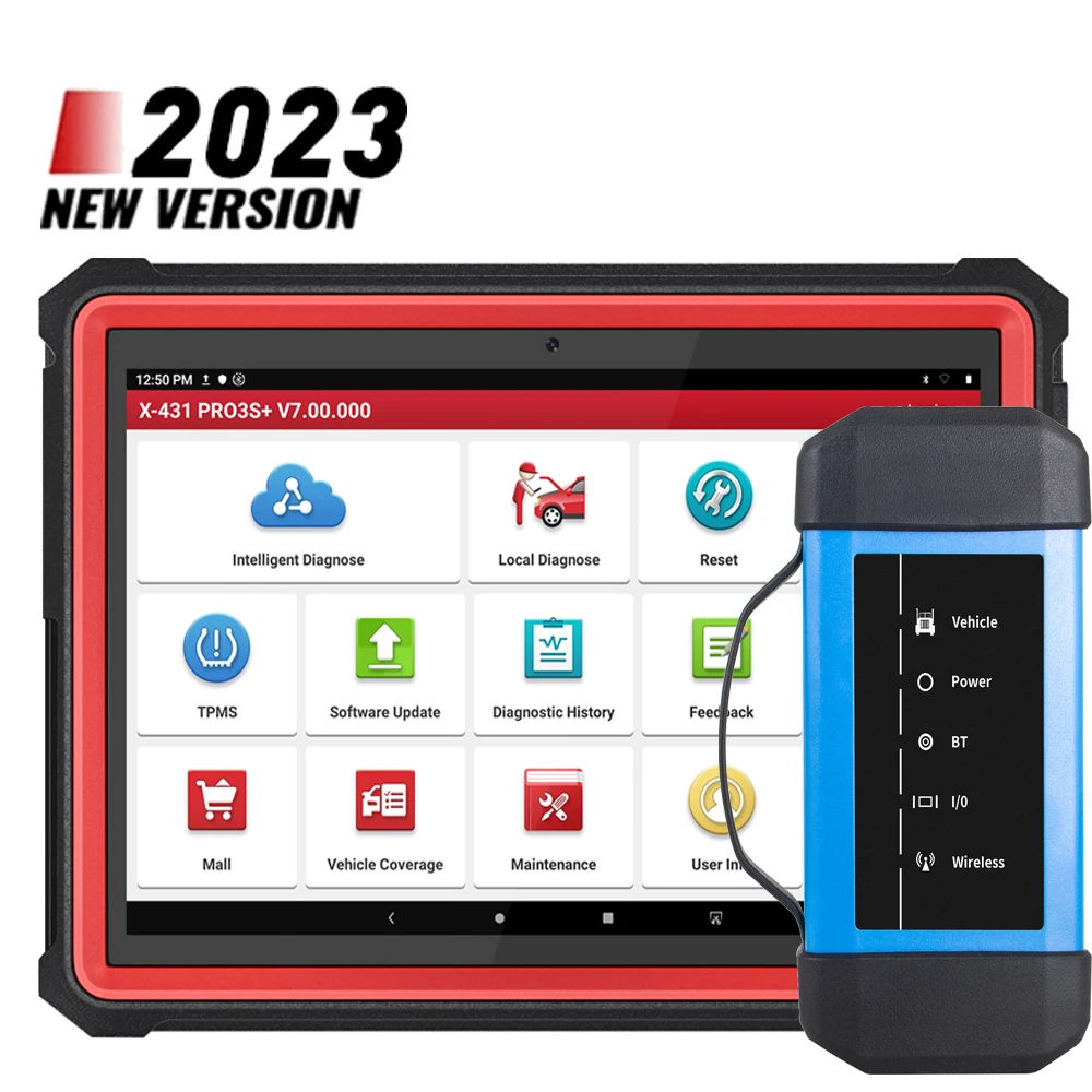 Диагностический сканер LAUNCH X431 PRO3S + V2.0 HDIII, 12 В, 24 В