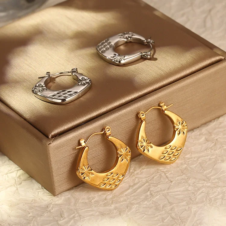 Showfay простые шикарные серьги-кольца из нержавеющей стали золотого цвета для