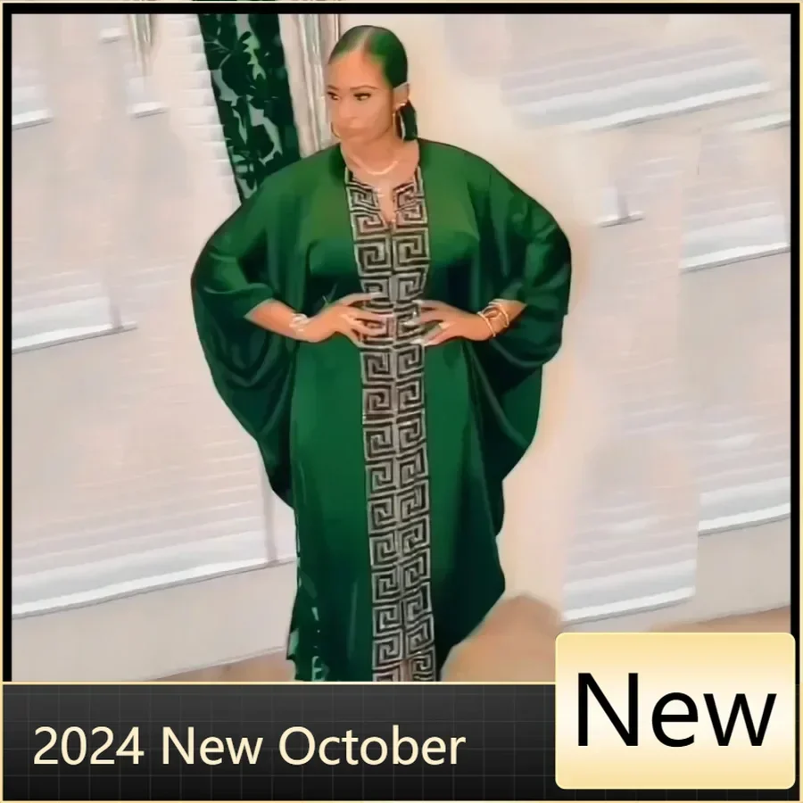 Модное африканское женское платье большого размера с рукавами летучая мышь