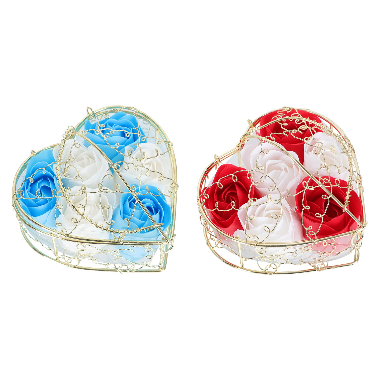 

Rose Soap Flower Gift Box Preserved Boxes Birthday Floral Immortal Flowers Valentines Day Bath Heart Petal Basket Withered Roses
