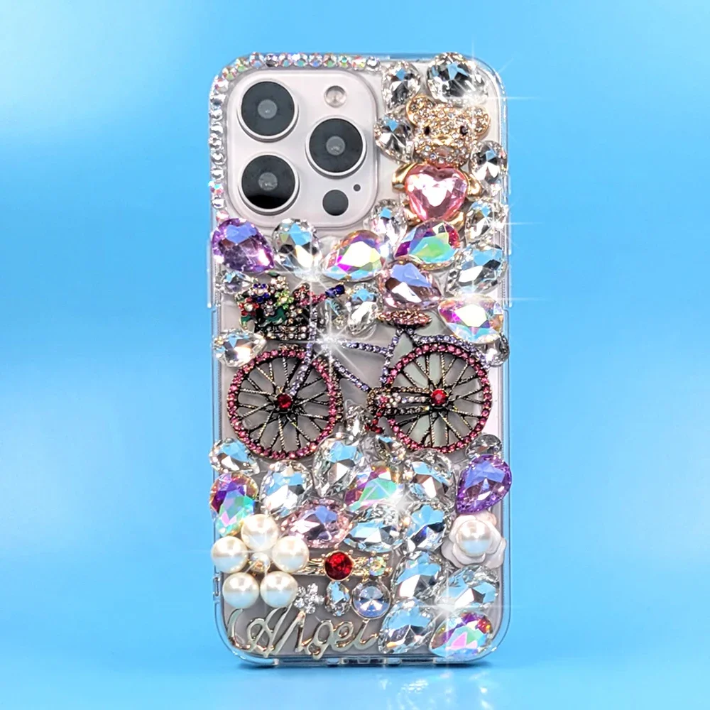 Чехол со стразами Sunjolly для iPhone 16 15 Pro Max 14 13 12 11 Xr Xs MAX 8 7 Plus