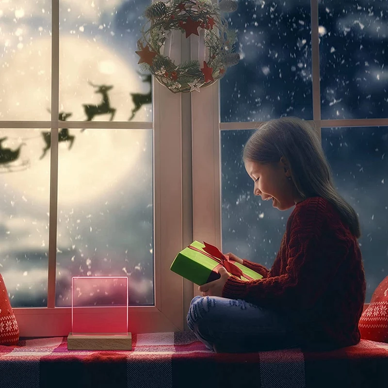 2x деревянная прямоугольная зеркальная основа подставка для лампы акрила