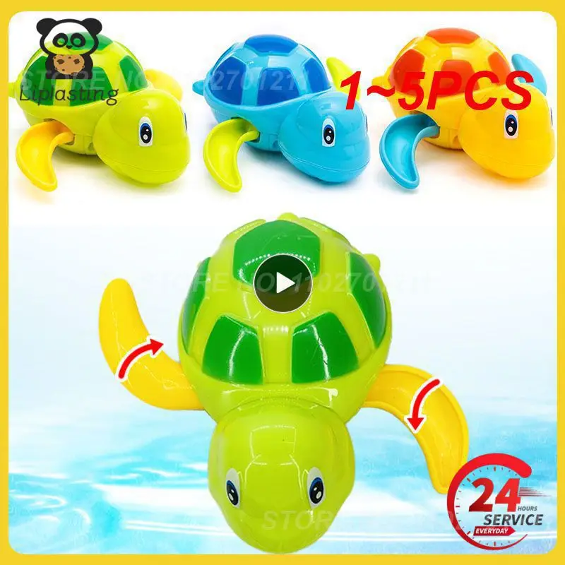 

1~5PCS Bath Toys Turtle Dolphin Baby Shower Baby Wind Up Swim Play Toy Swimming Pool Accessories Baby Play In Water Random Color