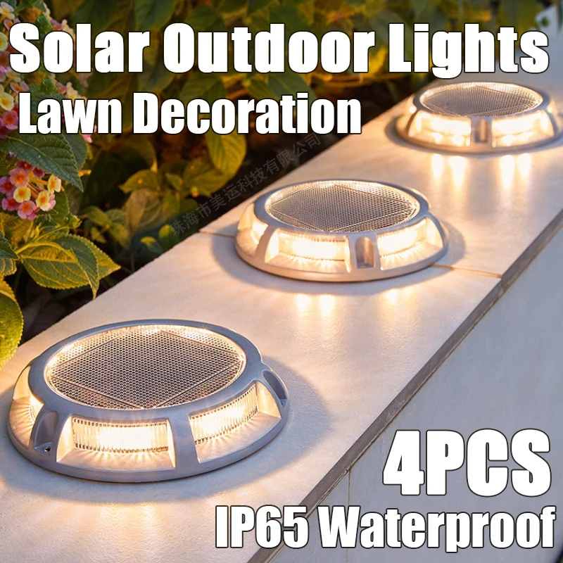 

4PCS Outdoors Solar Buried Lights LED Waterproof Lawn Courtyard Buried Lamps Corridor Terrace Garden Corridor Grassland Lighting