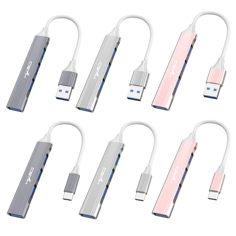 

USB Type C Hub with 4 Ports (3 USB2.0+1 USB3.0) for Work and Travel
