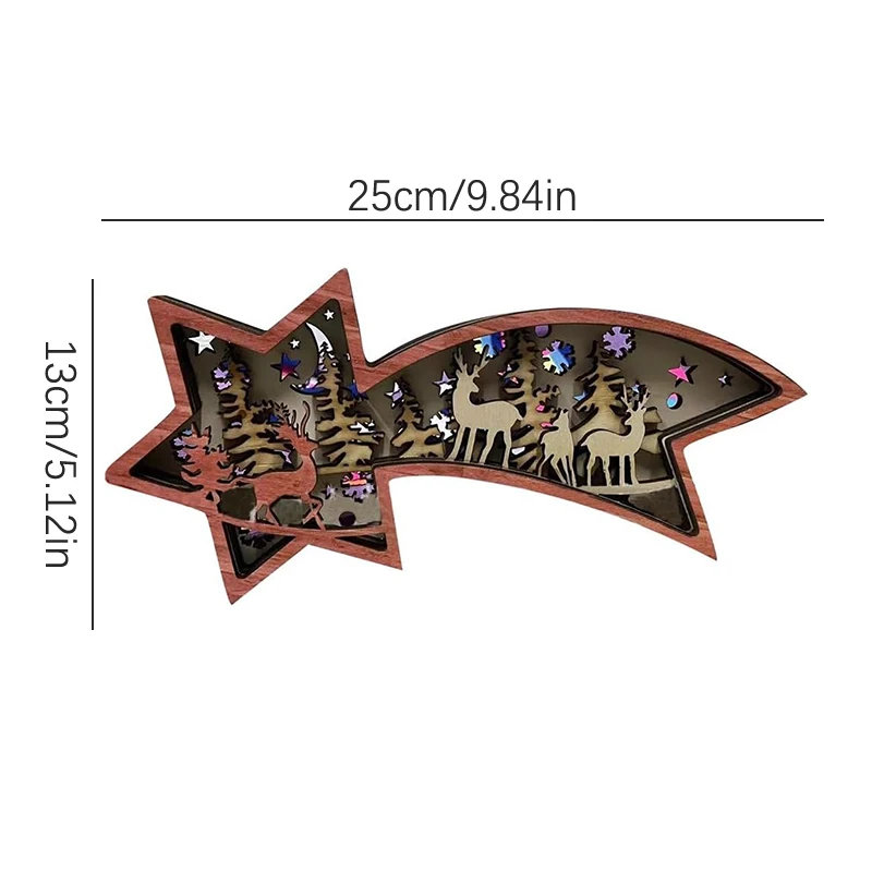 Рождественская лампа со звездой светодиодные деревянные рождественские