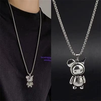 cute movable doll necklace sweater chain men and women fashion ins hip hop sweater chain hip hop lovers gift jewelry