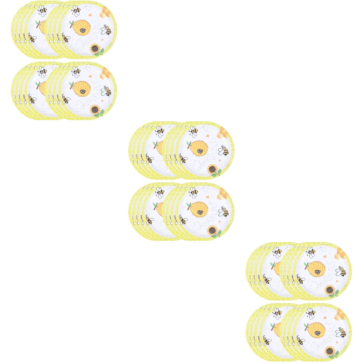 

48 pcs 7 Inches Disposable Birthday Tableware Disposable Party Dinner Plates Disposable Party Dinnerware