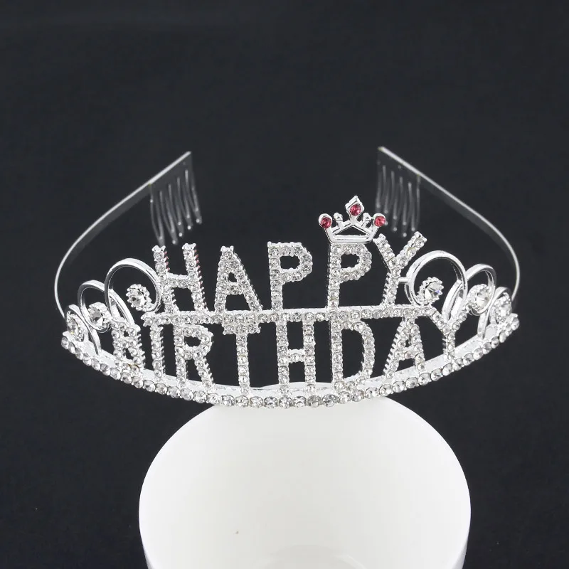 

Новинка 2023, головной убор в виде короны с надписью на день рождения, 18-летняя корона в форме торта, зеленая Банкетная декоративная лента для волос с водными бриллиантами для девушек