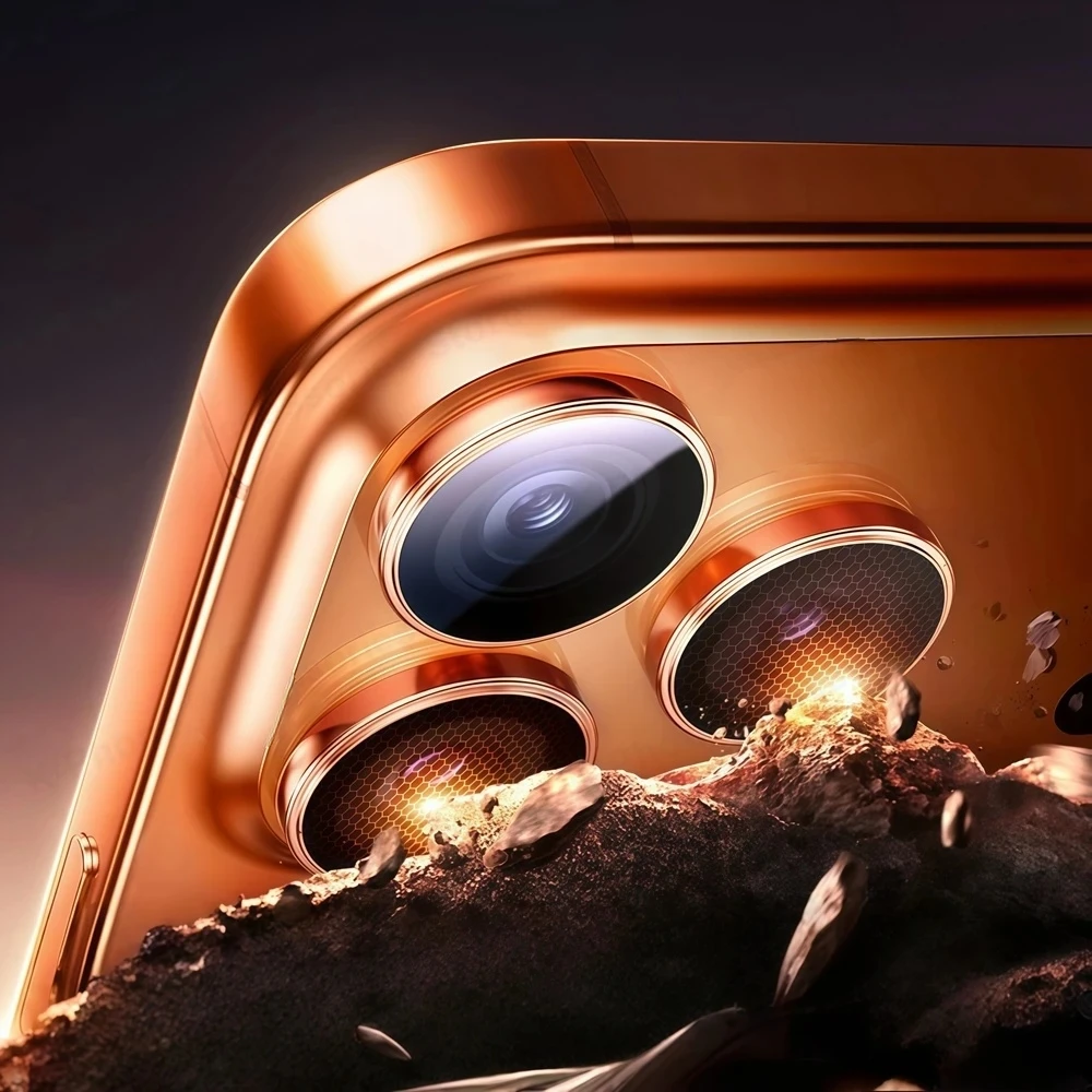 Фото Металлическая стеклянная защита для камеры iPhone 17 Pro Max, Air 15, 16 ProMax, кольцевое закаленное стекло для объектива iPhone 14 ProMax, чехол для объектива №4