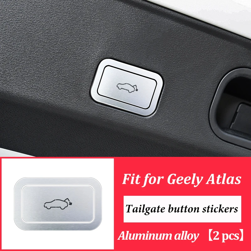 

LINNUNU задняя дверь автомобиля, кнопка переключения багажника, накладка на панель, наклейка для Geely Monjaro Atlas II Starray, аксессуары из алюминиевого сплава