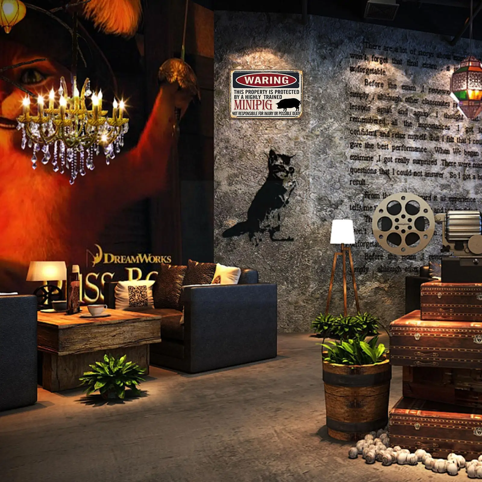 

Остерегайтесь оловянной таблички в винтажном стиле собаки, металлический бульдог, садовая ферма, магазин опасности, оловянный декоративны...