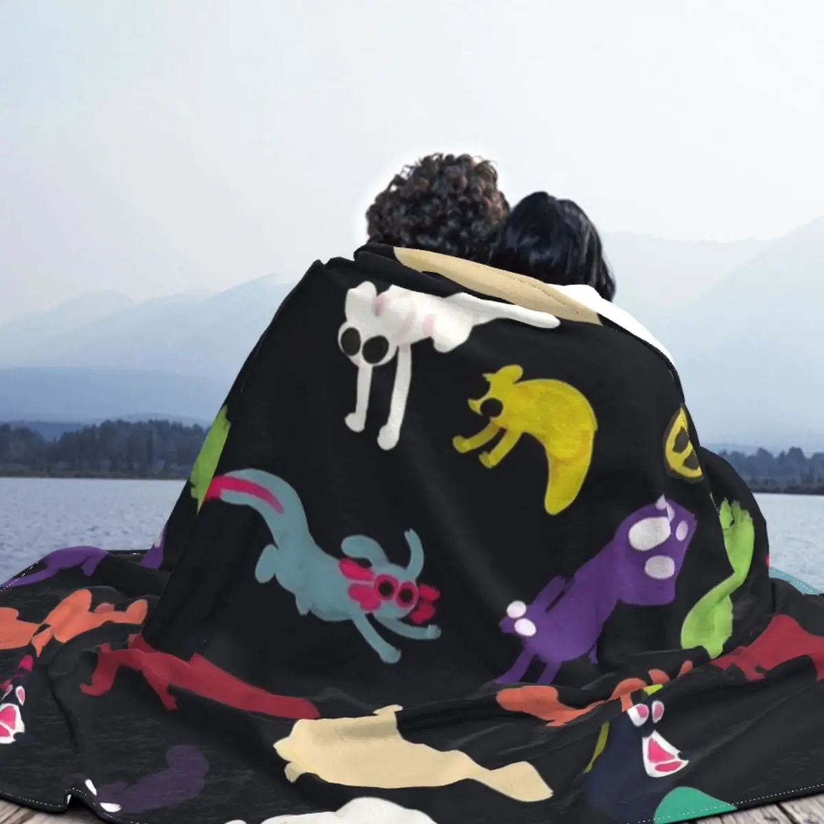 Игровое одеяло с рисунком Rain World Slugcats фланелевое осенне-зимнее портативное