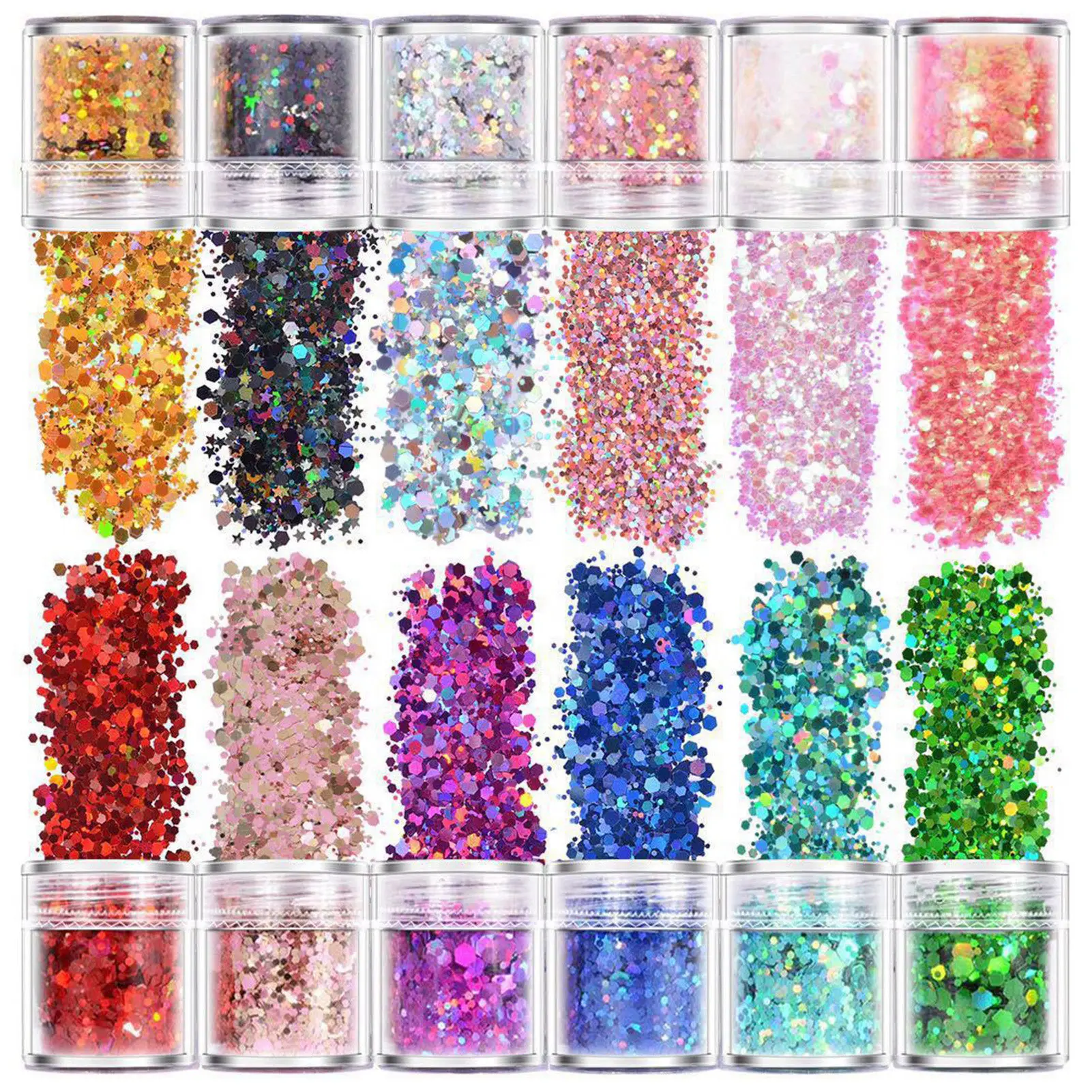 

Крупные блестки, 12 шт., блески для лица, тела, глаз, ногтей, 12 шт. в упаковке, блески для тела, лица и волос, косметические блески для теней