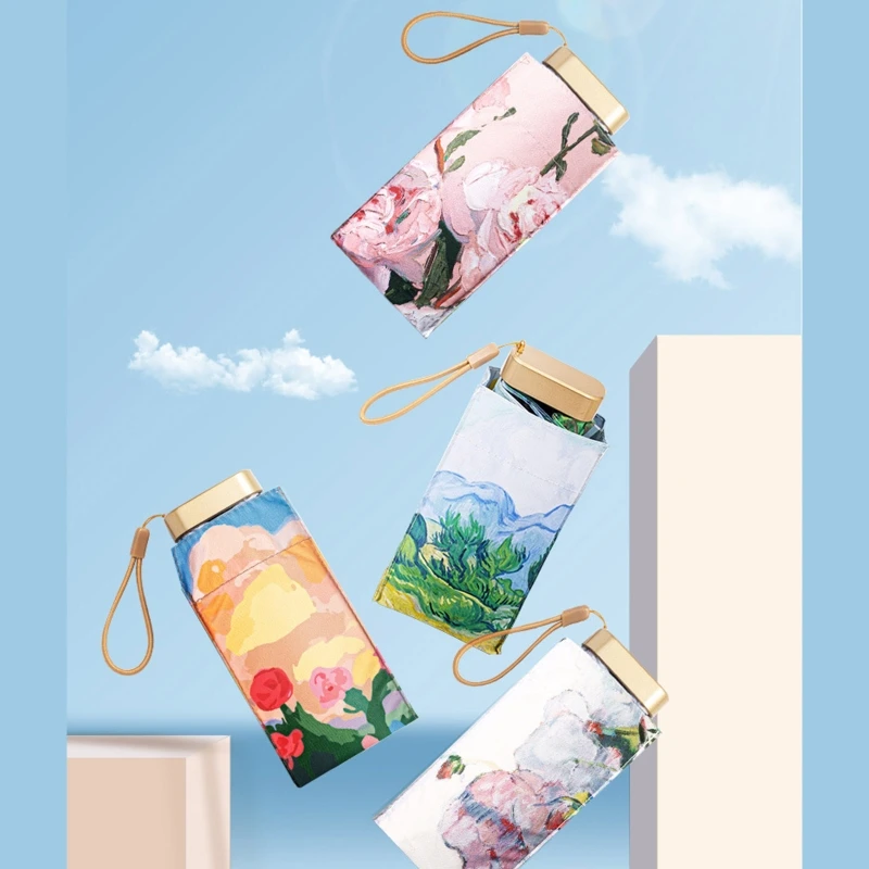 

Портативный складной зонт, ручной, с защитой от УФ-лучей, ветрозащитный, легкий, для солнца, дождя, для женщин и девушек