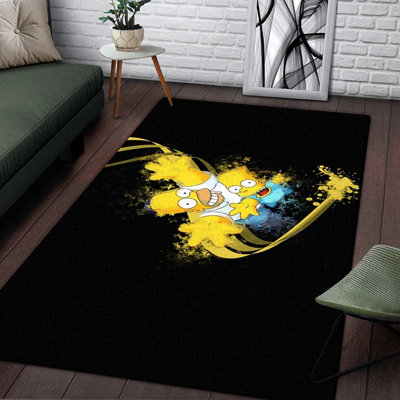 S-Simpson Cartoon Printed Carpet for Living Room Rugs Camping Stranger Things Picnic Mats Anti-Slip E-sports Rug Yoga Mat gifts