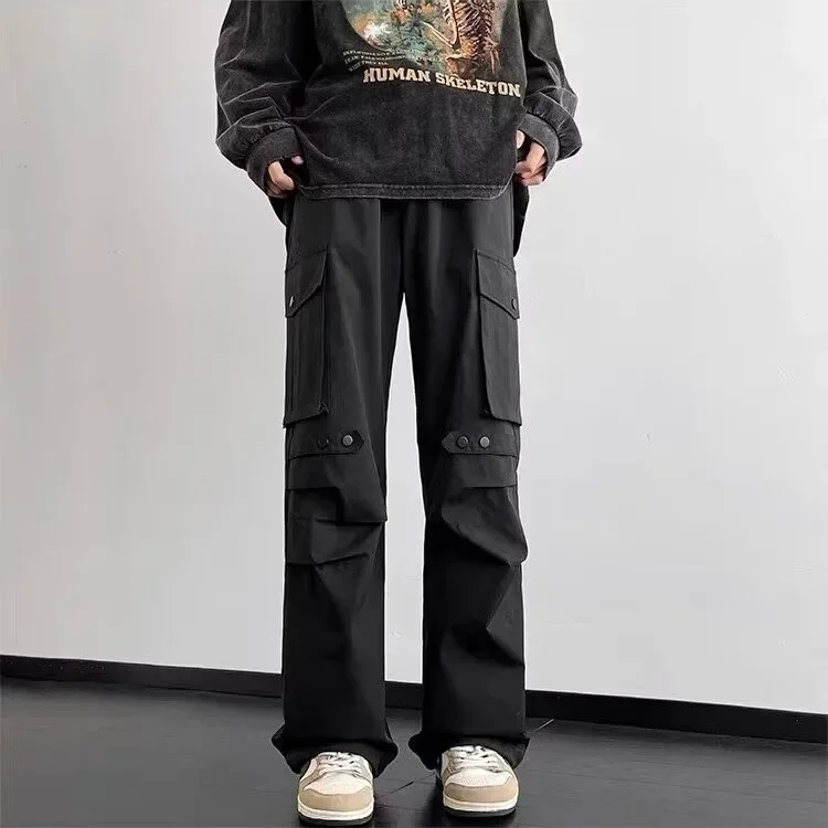 Мужские летние свободные прямые повседневные брюки в американском стиле