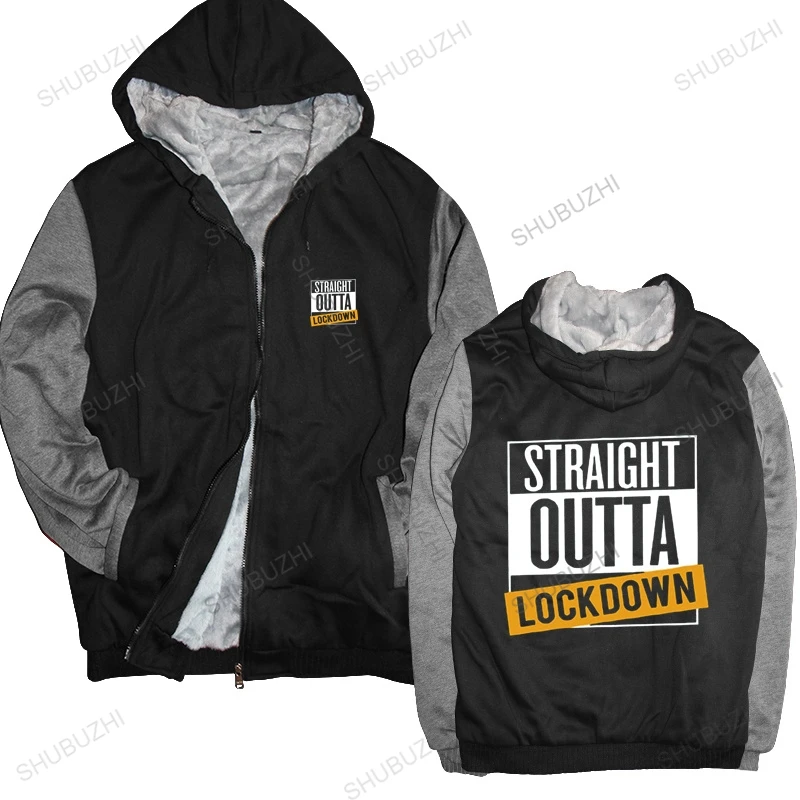 

Straight Outta Lockdown hoodie Parody Quote Funny Novelty zipper Digital Print hooded pullover