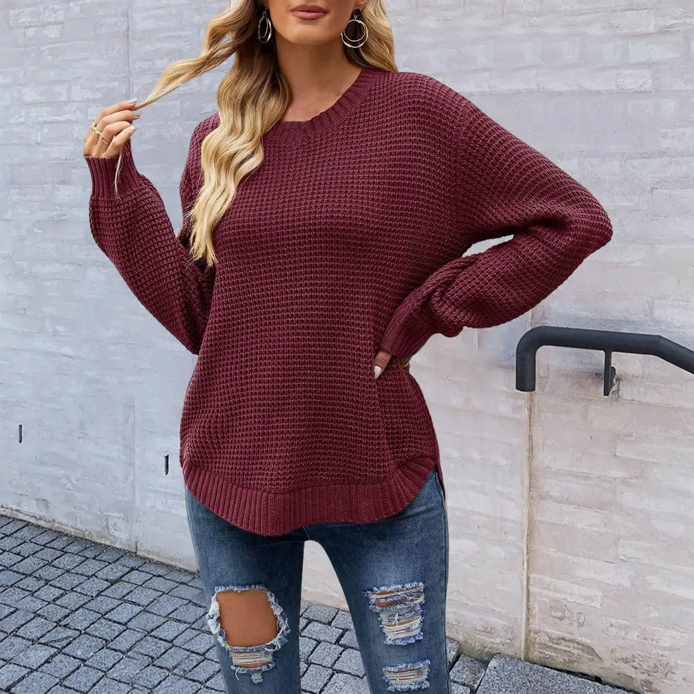 

Женский свитер с круглым вырезом и длинным рукавом