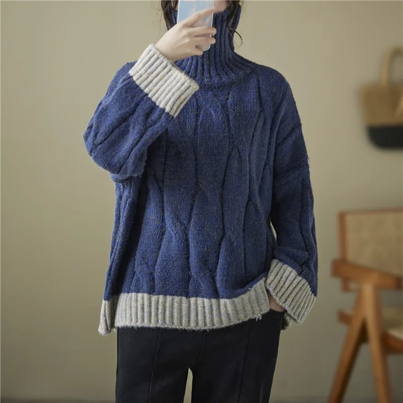 

SuperAen женский 2023 новый осенний и зимний свободный утолщенный вязаный джемпер в Корейском стиле свитер