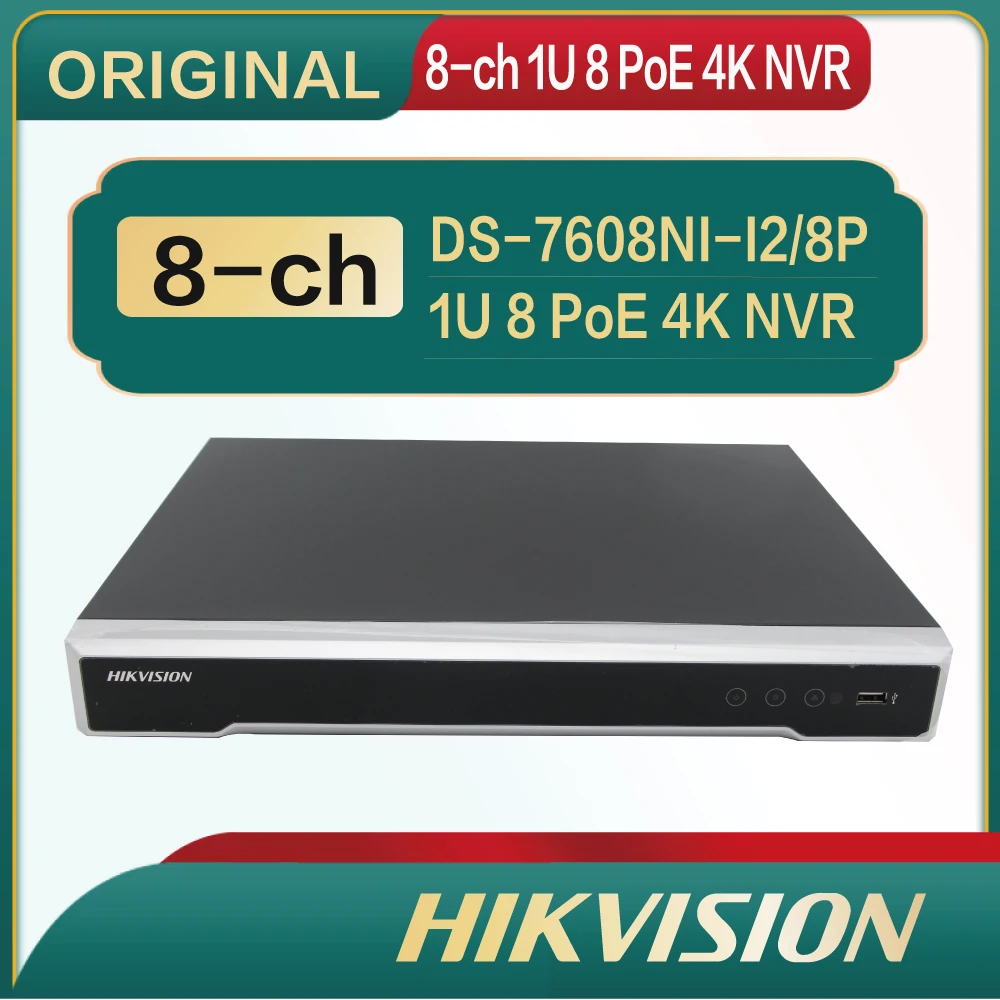 

Hikvision DS-7608NI-I2/8P 8CH 4K 8MP PoE NVR H.265+ Network Video Recorder for CCTV Camera Surveillance System 8 Channel PoE NVR