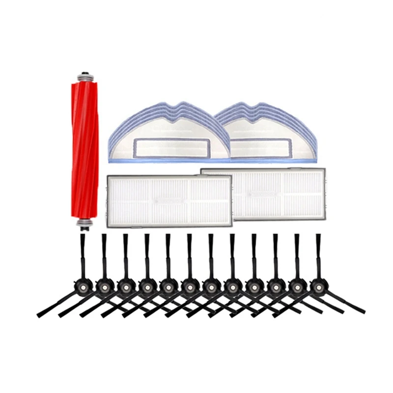 

25 Pcs For Roborock Sweeping Robot G10/T7SPLUS/S7 Accessories Side Brush Filter Screen Rag Holder Rolling Brush Dust Box Plastic