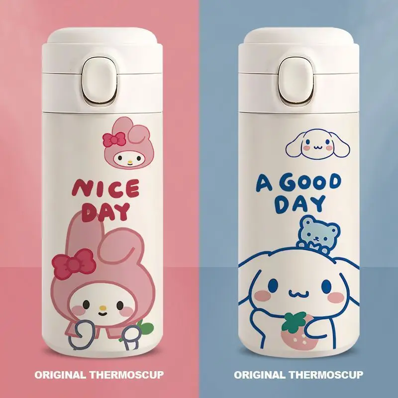 

My Melody Kawaii Anime Sanrio Hermos Cup Cute Cartoon Cinnamoroll Large Capacity Portable Water Cup Stainless Steel Girls Toys