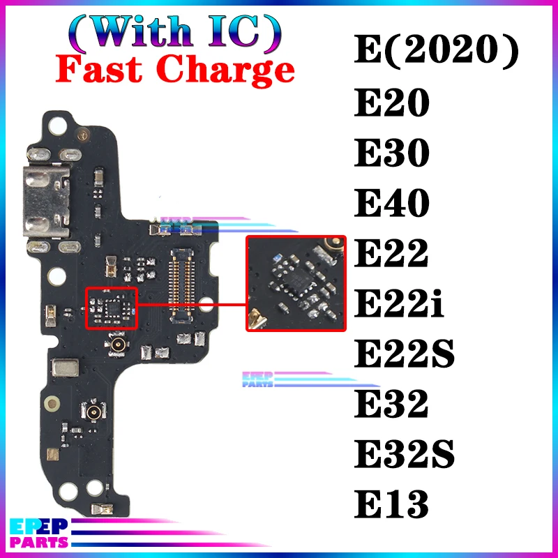 Usb-коннектор для зарядного устройства Motorola Moto E32 E32S E13 E 2020 E20 E30 E40 E22 E22i модуль платы