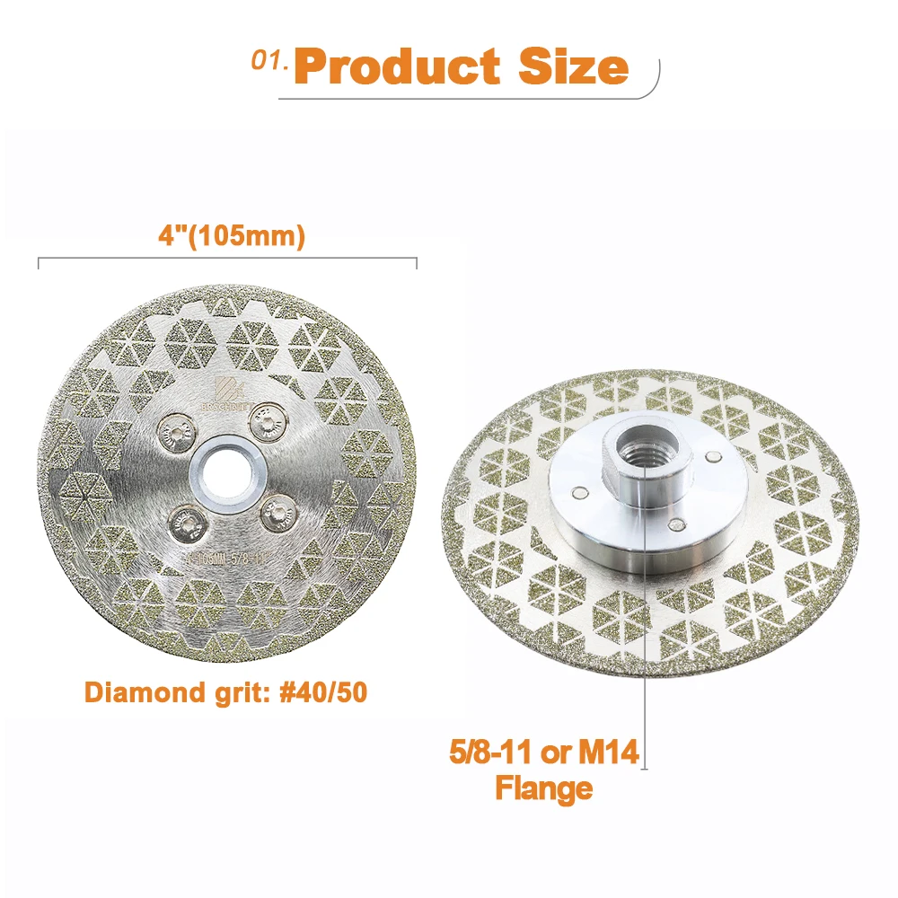 

BRSCHNITT гальванический алмазный отрезной диск с обеих сторон для шлифования для мрамора, гранита, керамической плитки M14, шлифовальный диск гальванический диск