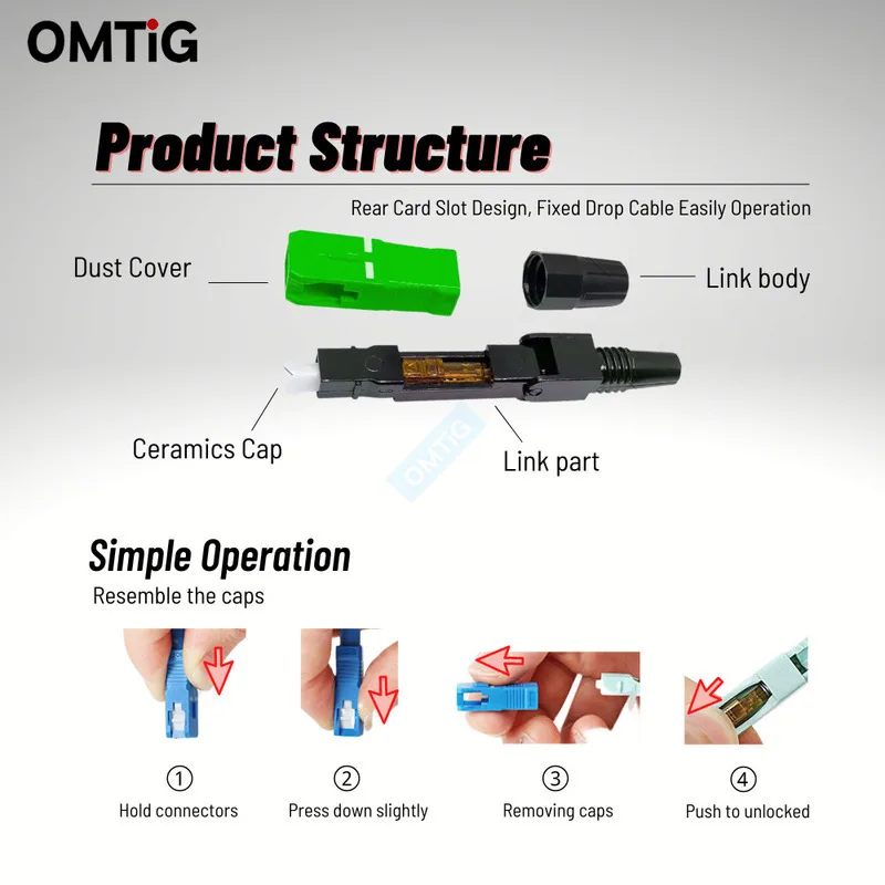 50/100/200PCS SC APC FTTH Fiber Optic Quick Connector SC UPC Fiber Optic Single-mode Fast Connector Lowest Price Free Shipping