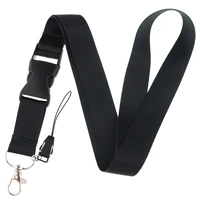 black buckle style lanyards keys chain id credit card cover pass mobile phone charm neck straps badge holder accessories gifts