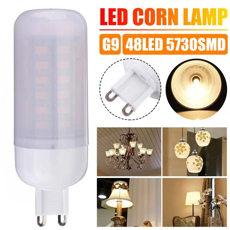 

G9 5W 48 SMD 5730 AC 110V фотолампы с матовой крышкой, теплый белый