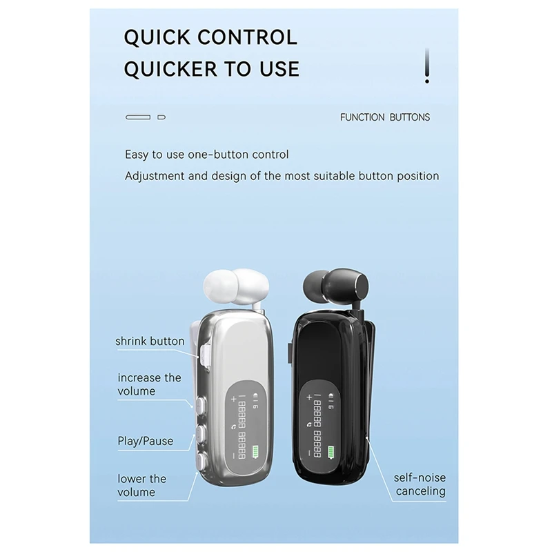 Новые бизнес-наушники с клипсой громкая связь Bluetooth V5.4 ЖК-дисплей беспроводная