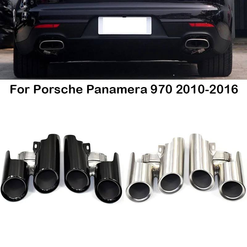 

Модифицированный автомобильный глушитель выхлопной трубы для Porsche Panamera 970 2010-2015 2016, наконечник трубы, задняя труба, декоративные аксессуары для тюнинга автомобиля