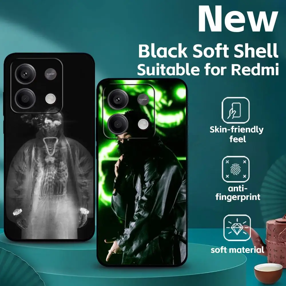 Фото Чехол для телефона Yeat Rapper AfterLyfe для Xiaomi Redmi 14C 13C 12C Note 15 14 13 12 11 Pro Plus S, мягкий черный чехол для телефона №4