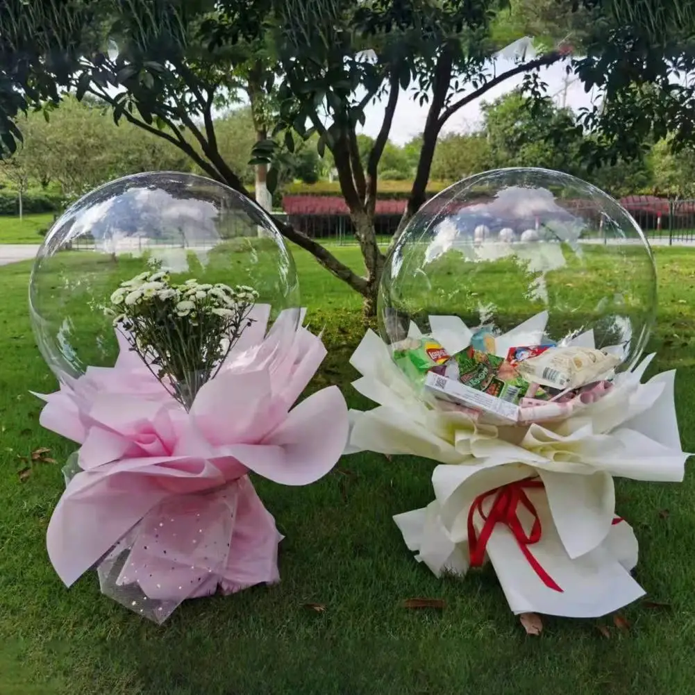 

Reusable 5Pcs Practical Super Large Bubble Balloon Lightweight Bubble Bobo Balloon Transparent for Birthday
