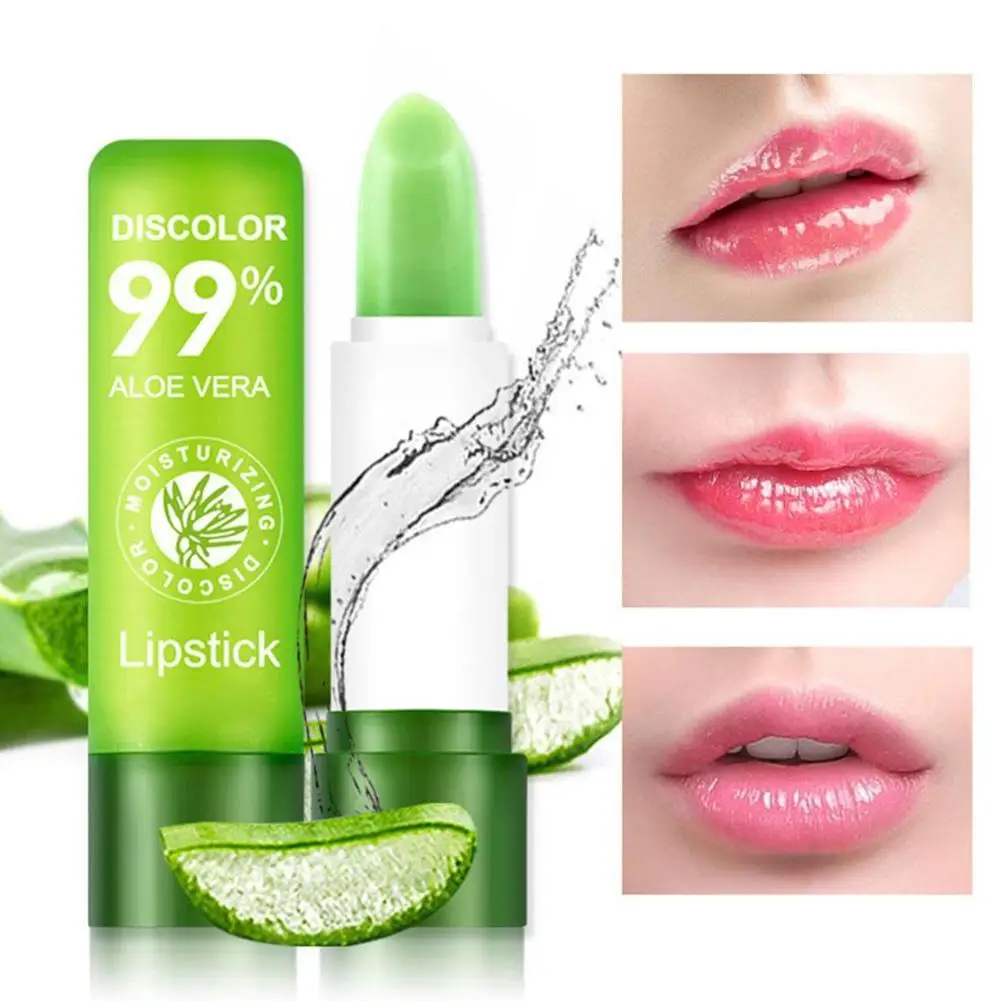 

BUY 1 TAKE 1 Natural Aloe Vera Lip Gloss Colour Changing Lipstick Lip Balm Long Lasting Moisturizing Makeup Cosmetics