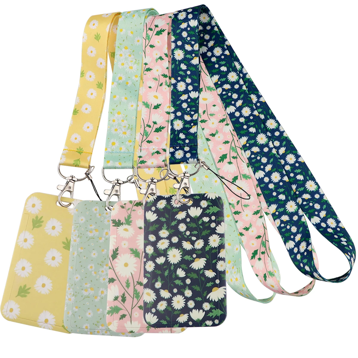 

Pretty Daisies Flowers Lanyard Card Neck Strap Lanyards ID Badge Holder Keychain Key Holder Hang Rope Keyrings Accessories Gifts