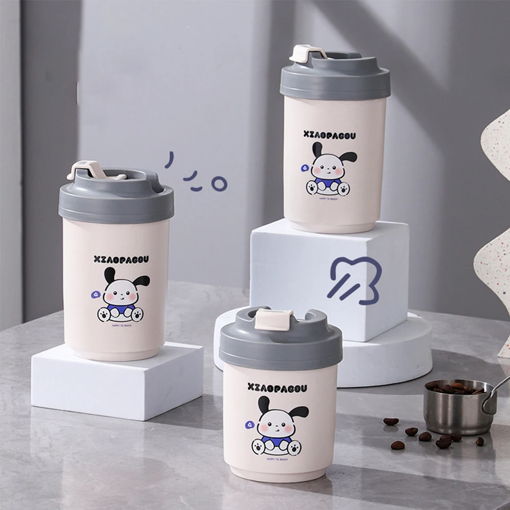 Мультяшная кофейная кружка из нержавеющей стали с крышкой чашка для воды 304