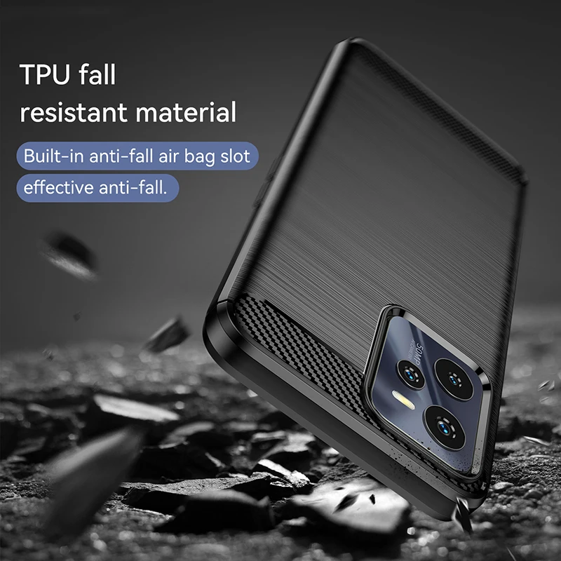 For Realme C35 Case For Realme C35 C21 C11 Cover Shell Coque Carbon Fiber Soft Silicone Shockproof Phone Bumper For Realme C35