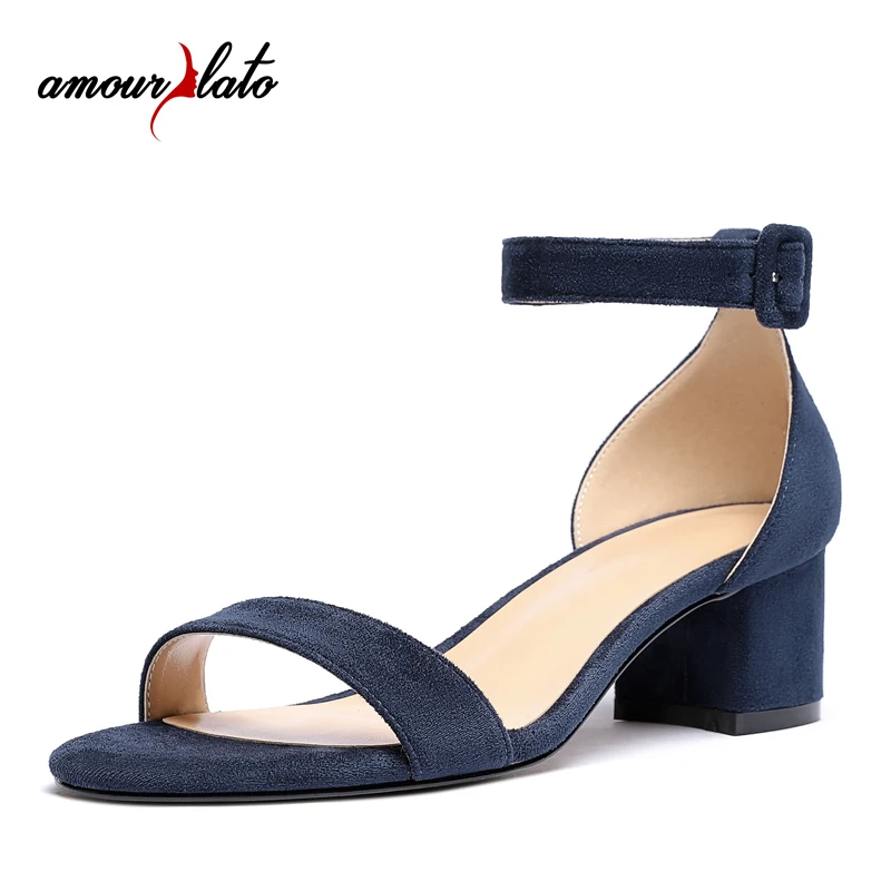 

Сандалии Amourplato женские на среднем каблуке, босоножки с ремешком на щиколотке, открытый носок, туфли-лодочки, обувь с открытым носком
