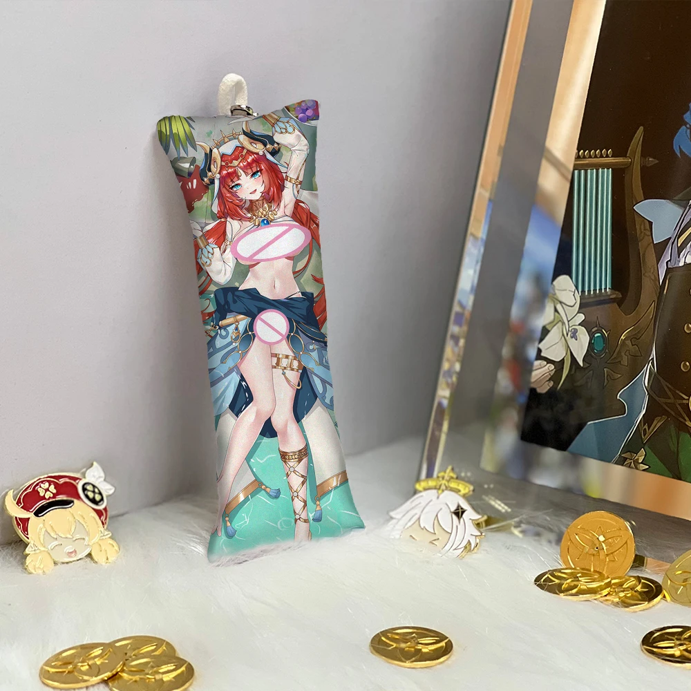

Genshin Impact Nilou Mini Dakimakura Key Chain Pendant Anime Accessories Key Ring Small Cute Body Pillow Bag Pendant 2 Side