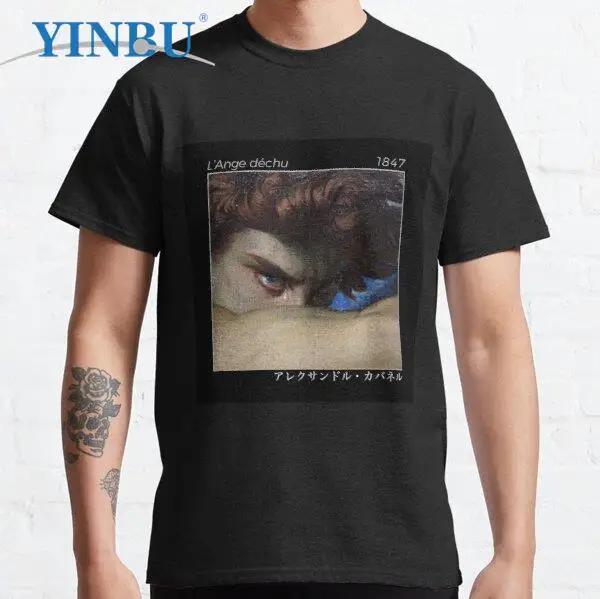 

Футболка мужская с забавным принтом, брендовая графическая тенниска с круглым вырезом, Цвет L Ange Dechu