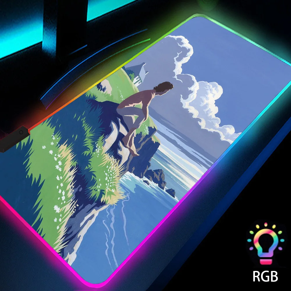 

Mouse Pad Green Scenery Xxl Led 700x300 Personalized Computer Accessories Mechanical Gaming Keyboard Rgb Backlit Luminous Carpet