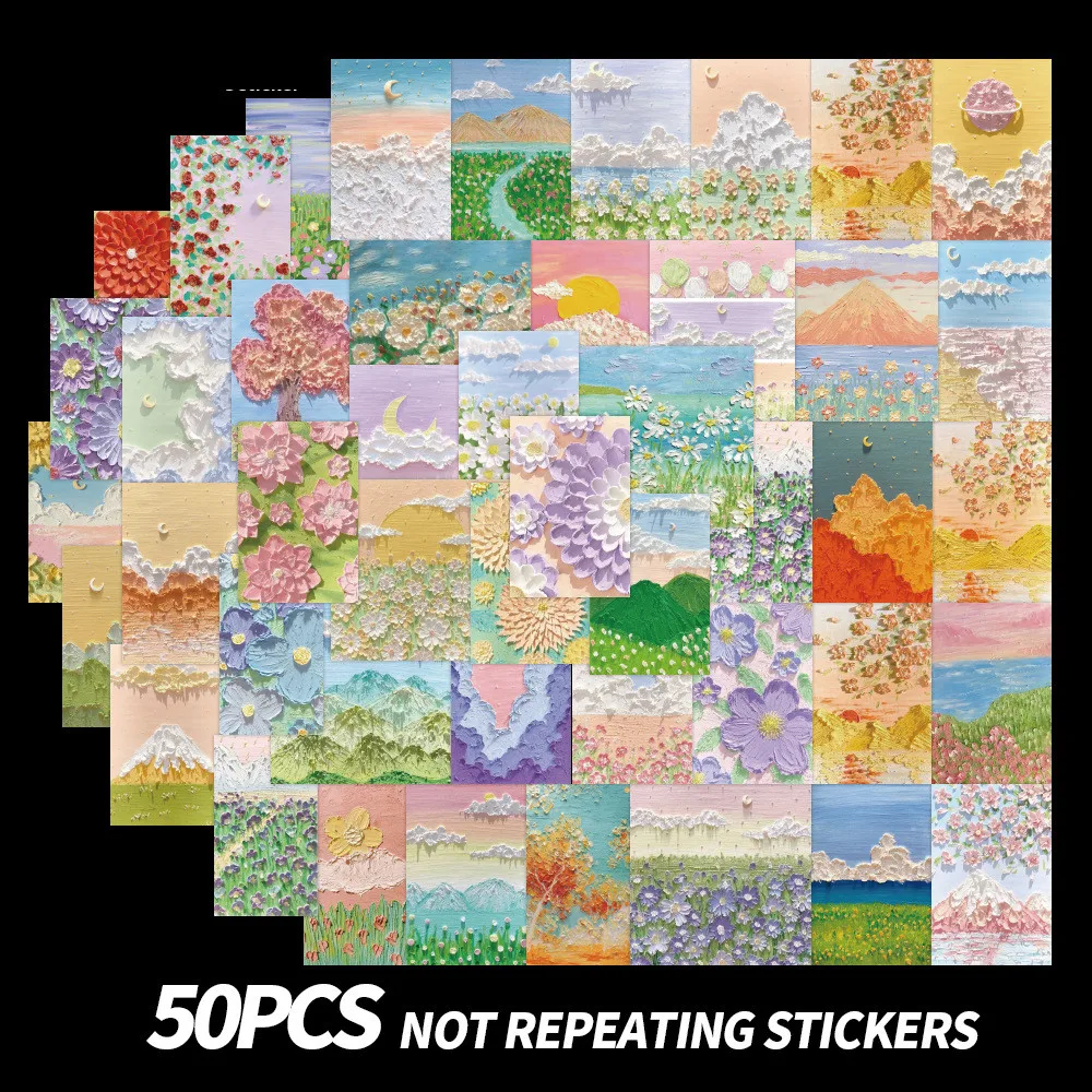 

10/50PCS Oil Painting Art Stickers Aesthetic Laptop Car Water Bottle Waterproof Graffiti Decal Sticker Packs Kid Toy
