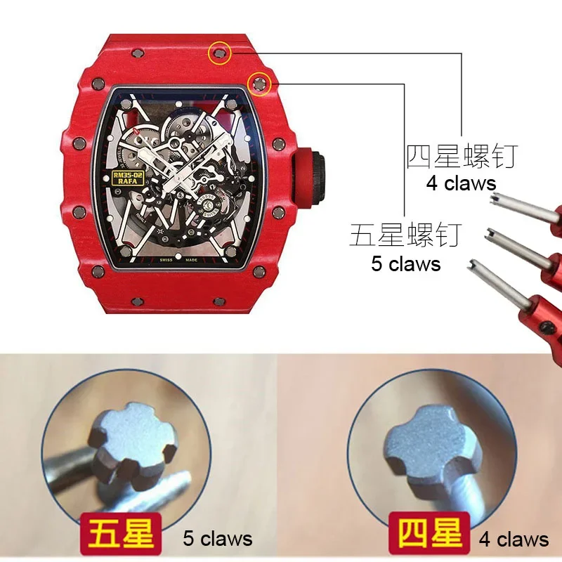 Отвертка для ремонта часов 3 4 5 когтей открывалка Richard Mille Watch отвертка RM