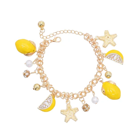 Желтый браслет из цинкового сплава Idealway для девочек