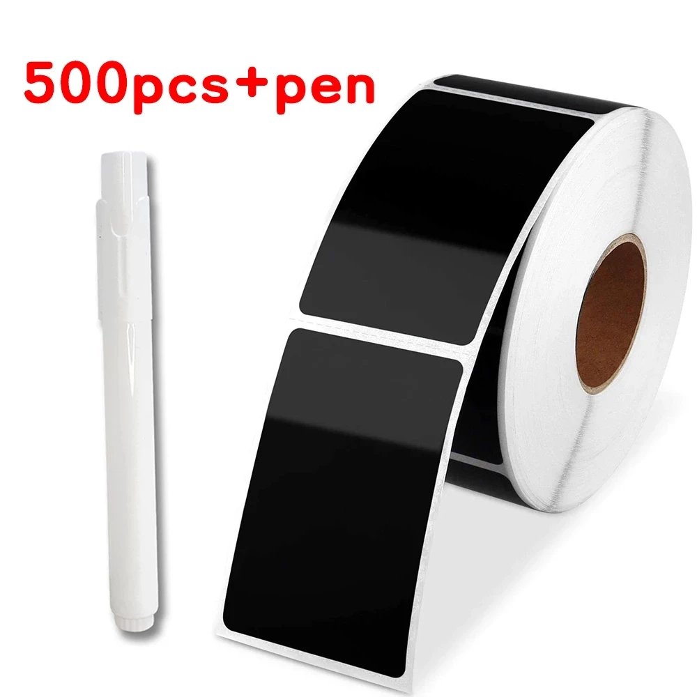 

500pcs/roll Erasable Blackboard Stickers 1x2inch Craft Kitchen Jars Organizer Labels Chalkboard Chalk Board Sticker Black Board